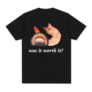 I Eat Cement Cursed Cat Funny Meme T Shirt Women's Fashion Humor Short Sleeve T Shirts Female T-shirt Tops