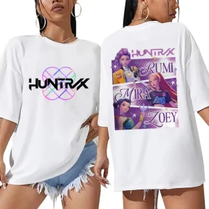 Demon Hunters T-shirts Mira Rumi Zoey Huntrix Fashion Women Girls Summer Tee Shirt Unisex Casual Short Sleeve Tops